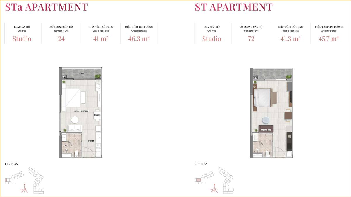 Mặt bằng căn hộ Studio Setia Lái Thiêu