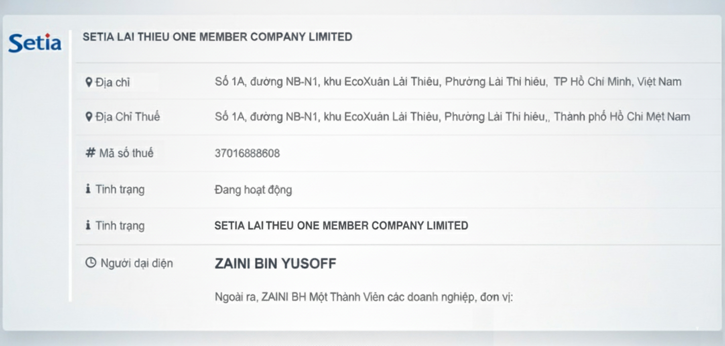 Chủ đầu tư Setia Lái Thiêu